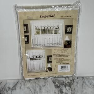 Todays Curtain Imperial Classic Drawn Cutwork Battenberg Valance White 14 inch